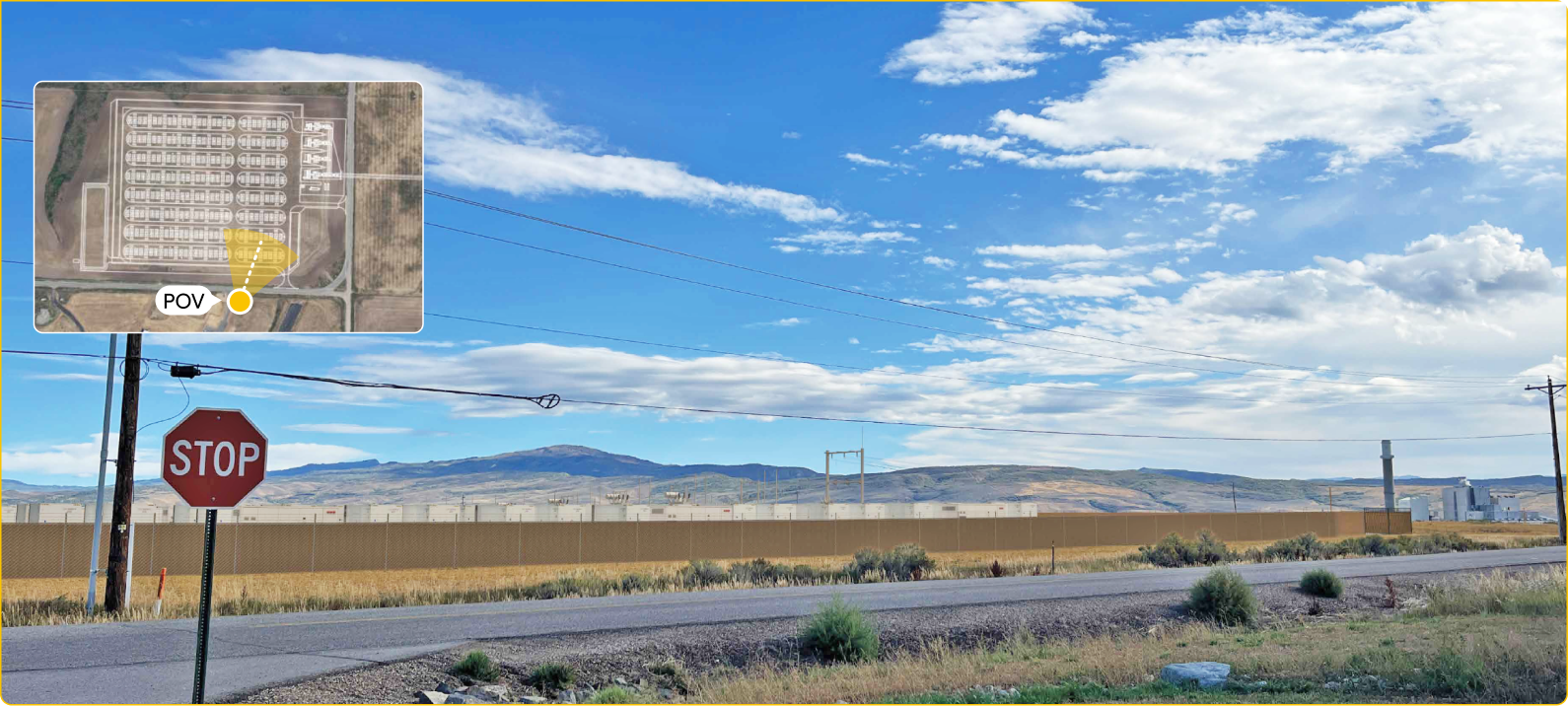 view after, with transmission line